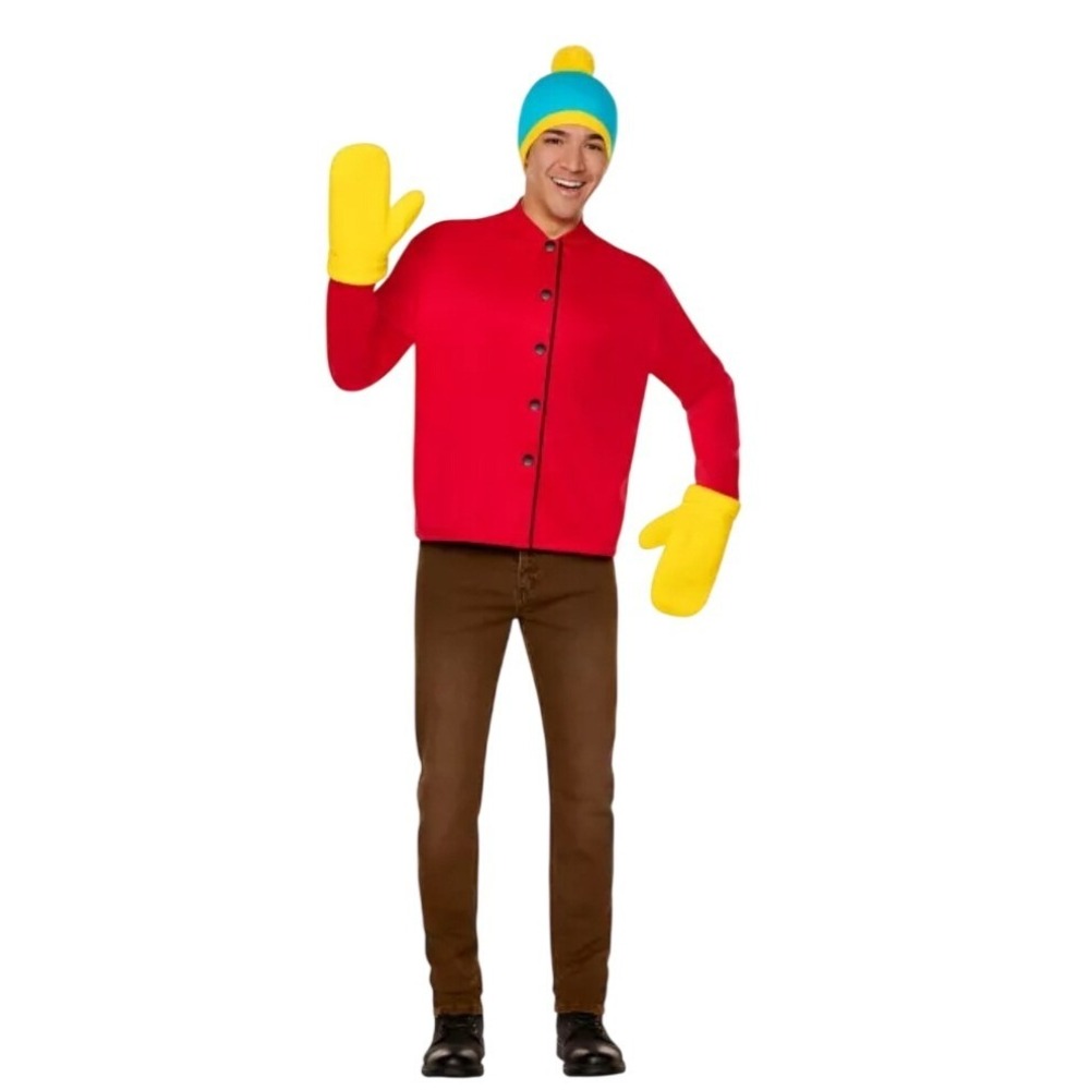 South Park Eric Cartman Adult Costume Spirit Halloween XL Jacket Hat Gloves